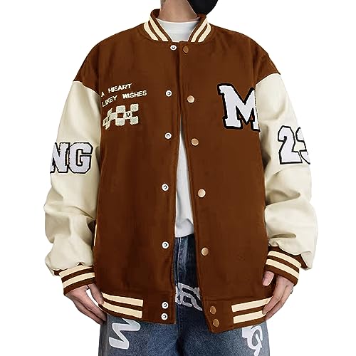 Covisoty College Jacke Herren Übergangsjacke Damen Sportjacke Varsity Jacket Patchwork Collegiate Baseballjacke Stehkragen Streetwear Covisoty College Jacke Herren Übergangsjacke Damen Sportjacke Varsity Jacket Patchwork Collegiate Baseballjacke Stehkragen Streetwear von Covisoty