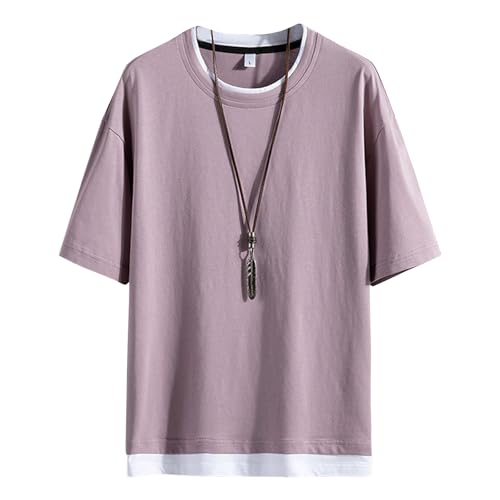 Covisoty Herren T-Shirt Harajuku Streetwear Kurzarm Casual Fashion Short Sleeve T-Shirt Lila XL Covisoty Herren T-Shirt Harajuku Streetwear Kurzarm Casual Fashion Short Sleeve T-Shirt Lila XL von Covisoty