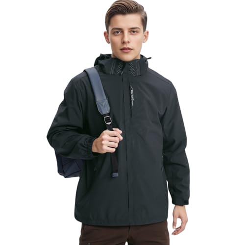 Covisoty Herren Wasserdichte Regenjacke Leichte Winddichter Regenmantel, Windbreaker Outdoor für Wandern Reisen von Covisoty