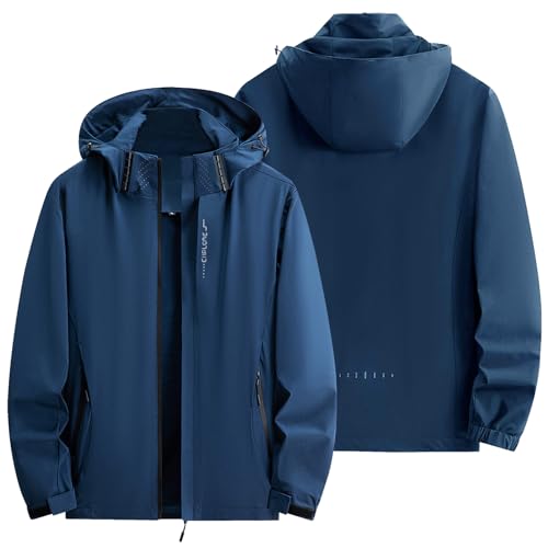 Covisoty Herren Wasserdichte Regenjacke Leichte Winddichter Regenmantel, Windbreaker Outdoor für Wandern Reisen von Covisoty