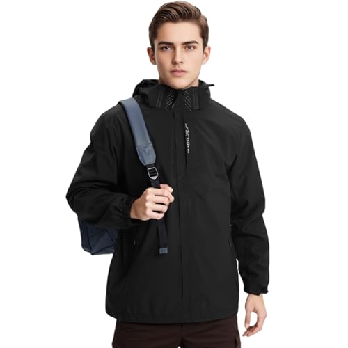Covisoty Herren Wasserdichte Regenjacke Leichte Winddichter Regenmantel, Windbreaker Outdoor für Wandern Reisen von Covisoty