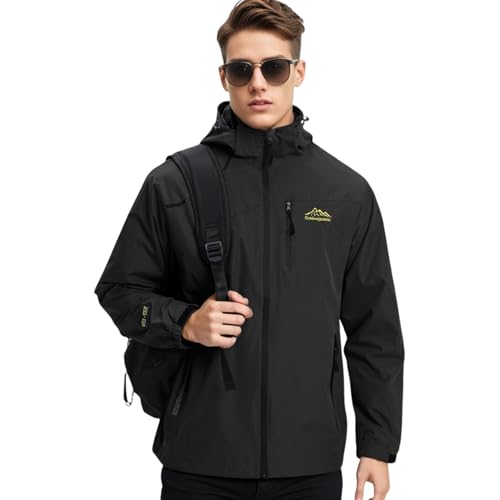 Covisoty Herren Wasserdichte Regenjacke Leichte Winddichter Regenmantel, Windbreaker Softshelljacken Outdoor für Wandern Reisen von Covisoty