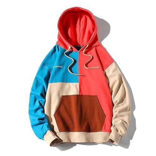 Covisoty Hip Hop Sweatshirt Herren Casual Langarm Bequem Warmer Pullover für Männer Rot 4XL von Covisoty