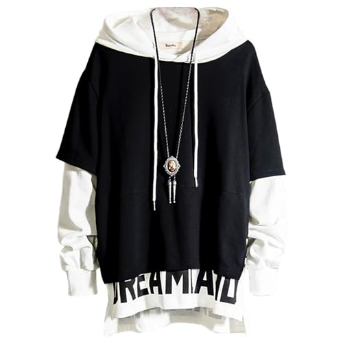 Covisoty Hoodie Herren Farbblock Kapuzenpullover Sweatshirt Casual Kapuzenpulli Patchwork Streetwear Pullover von Covisoty