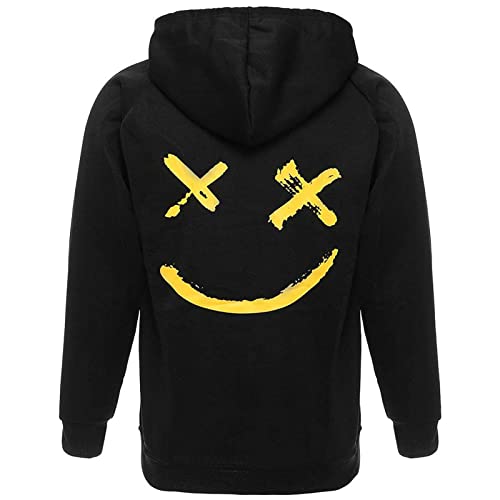 Covisoty Herren Hip Hop Hoodie Kapuzenpullover Techwear Langarm Streetwear Patchwork Pullover Sweatshirt Unisex Schwarz 2XL von Covisoty