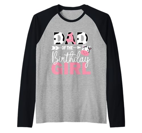 Niedlicher Vater des Geburtstags Mädchen Bauernhof Kuh 1. Geburtstag Mädchen Raglan Niedlicher Vater des Geburtstags Mädchen Bauernhof Kuh 1. Geburtstag Mädchen Raglan von Cow Birthday Tee For Family Men Women Cow Lover