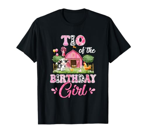 TIO of The Birthday Girl 1. Geburtstag Kuh Bauernhof Familie T-Shirt von Cow First Birthday Girl Family