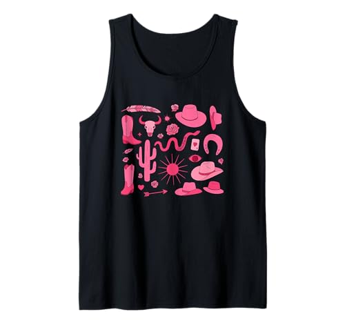 Cowgirl Rosa Stiefel Kokette Mädchen Damen Western Country Tank Top Cowgirl Rosa Stiefel Kokette Mädchen Damen Western Country Tank Top von Cow Girl Country Music Rodeo Cowgirl Boots Kids