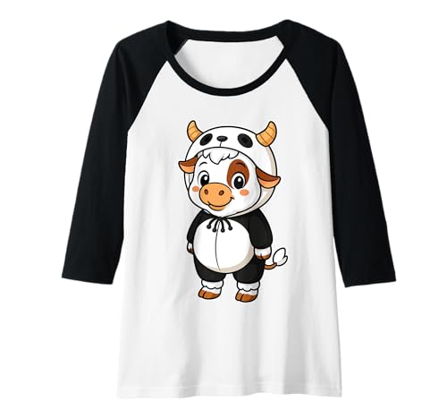 Damen Kawaii Kuh im Panda Kostüm für Mädchen Kinder Kuhliebhaber Raglan Damen Kawaii Kuh im Panda Kostüm für Mädchen Kinder Kuhliebhaber Raglan von Cow In Panda Costume Kawaii Design
