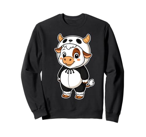 Kawaii Kuh im Panda Kostüm für Mädchen Kinder Kuhliebhaber Sweatshirt von Cow In Panda Costume Kawaii Design