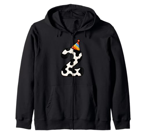 Kuh Happy 2nd Birthday 2 Years Old Party Hut Bday Jungen Mädchen Kapuzenjacke Kuh Happy 2nd Birthday 2 Years Old Party Hut Bday Jungen Mädchen Kapuzenjacke von CowAxis1