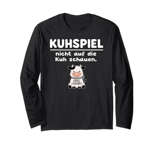 Lustige Kuh Don't Look Game Over Tierliebhaber Jungen Mädchen Kinder Langarmshirt von CowAxis1