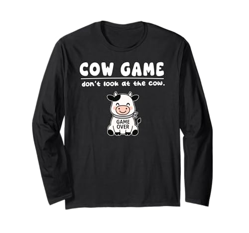 Lustiges Kuh-Spiel Don't Look Game Over für Jungen Mädchen Kinder Langarmshirt von CowAxis1
