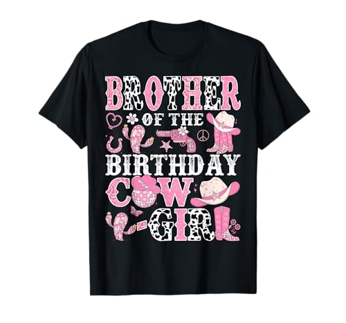 Bruder des Geburtstags Cow-Girl Rodeo CowGirl Geburtstag T-Shirt Bruder des Geburtstags Cow-Girl Rodeo CowGirl Geburtstag T-Shirt von CowGirl Disco Birthday Girl Matching
