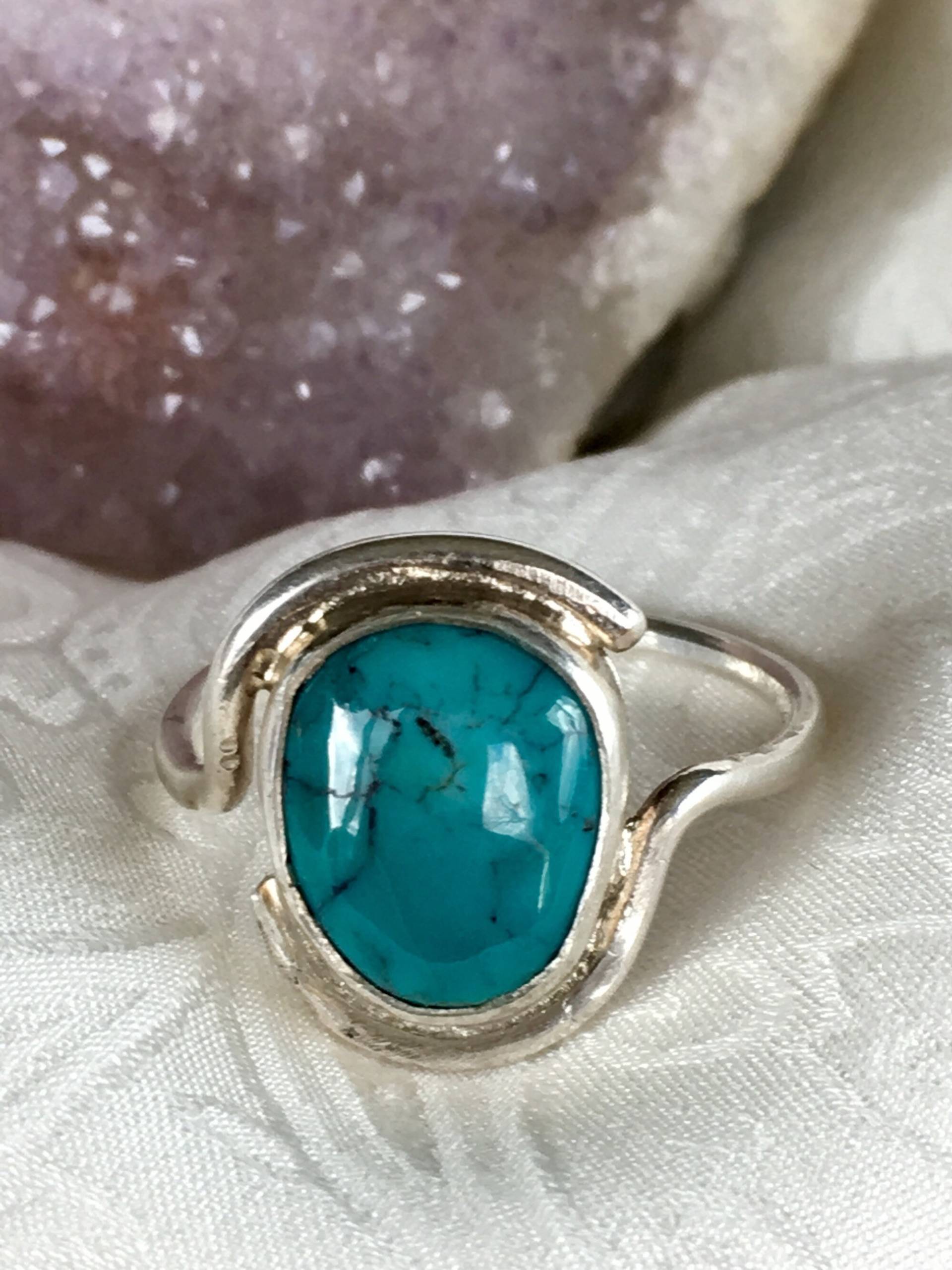 Massiver Türkis Sterling Silber Ring Massiver Türkis Sterling Silber Ring von CowPonyCreations