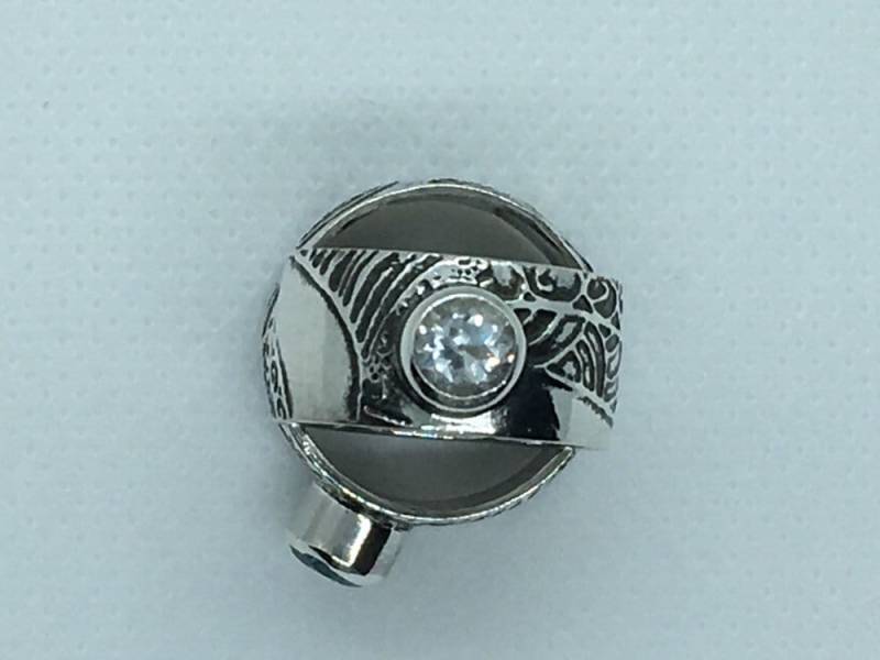 sterling Silber Synlastik Band Klarer Quarz sterling Silber Synlastik Band Klarer Quarz von CowPonyCreations