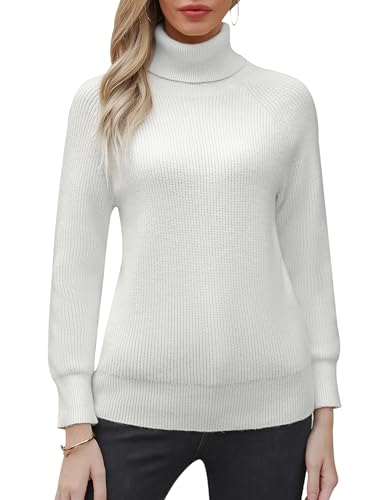 Cowasto Pullover Damen Elegant Rollkragenpullover - Warm Strickpullover Rollkragen Pullover Stricken Pulli Grobstrickpullover Langarm Oberteile von Cowasto