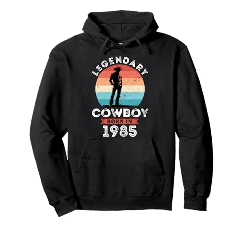 Legendary Cowboy Born in 1985, 40th Birthday Men Pullover Hoodie von Cowboy 1985 Legends Gifts for Mens 40th Bday