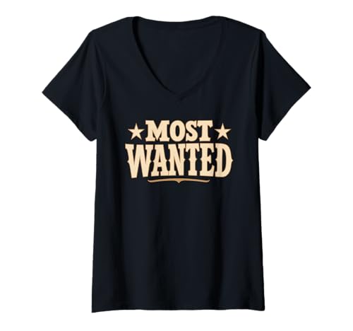 Damen Das meistgesuchte Western Cowboy Cowgirl Rodeo T-Shirt mit V-Ausschnitt Damen Das meistgesuchte Western Cowboy Cowgirl Rodeo T-Shirt mit V-Ausschnitt von Cowboy Aesthetic Western Most Wanted Tees Apparel