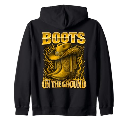 Boots on The Ground Western Cowboy Cowgirl Herren Damen Kinder Kapuzenjacke von Cowboy Cowgirl Headquarters