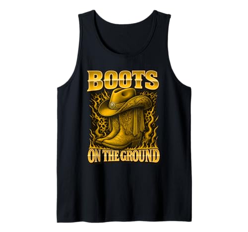 Boots on The Ground Western Cowboy Cowgirl Herren Damen Kinder Tank Top von Cowboy Cowgirl Headquarters