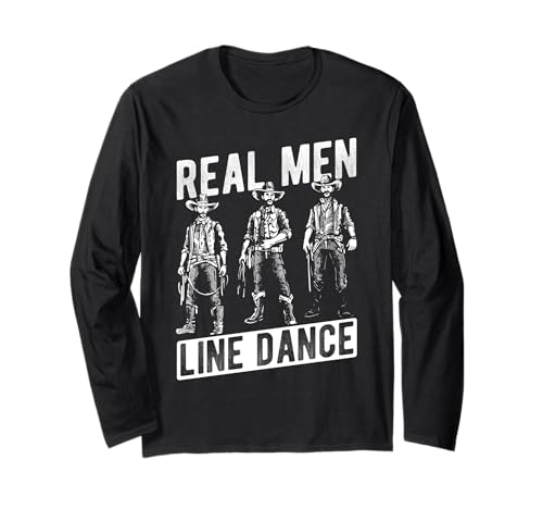 REAL Men Line Dance Cowboy Line Dance Langarmshirt von Cowboy Line Dance