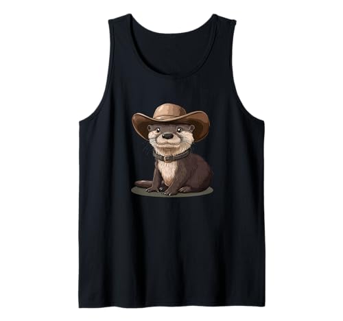Yeehaw Otter bringt westliche Vibes für Jungen und Mädchen Tank Top von Cowboy Otter