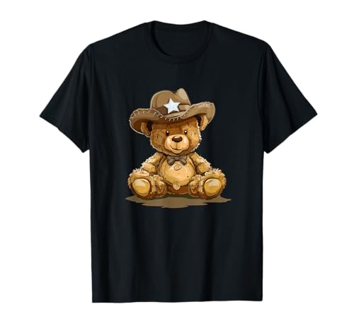 Nettes Teddy Cowboyhut Kostüm für Jungen und Mädchen T-Shirt von Cowboy Teddy Bear Outfit