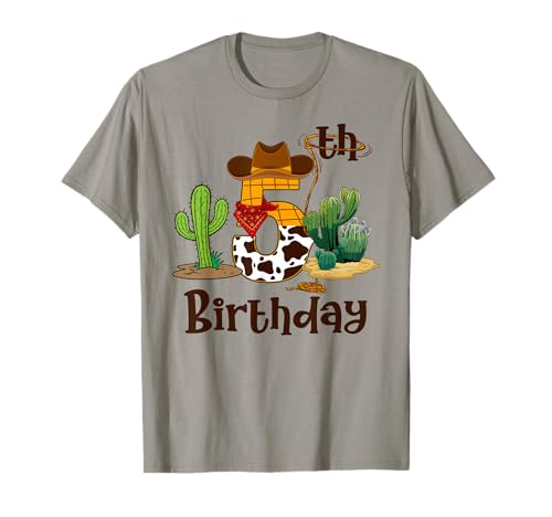 Cowboy für Kinder zum 5. Geburtstag, Wild West Western T-Shirt von Cowboy Western Birthday Party Decorations Supplies