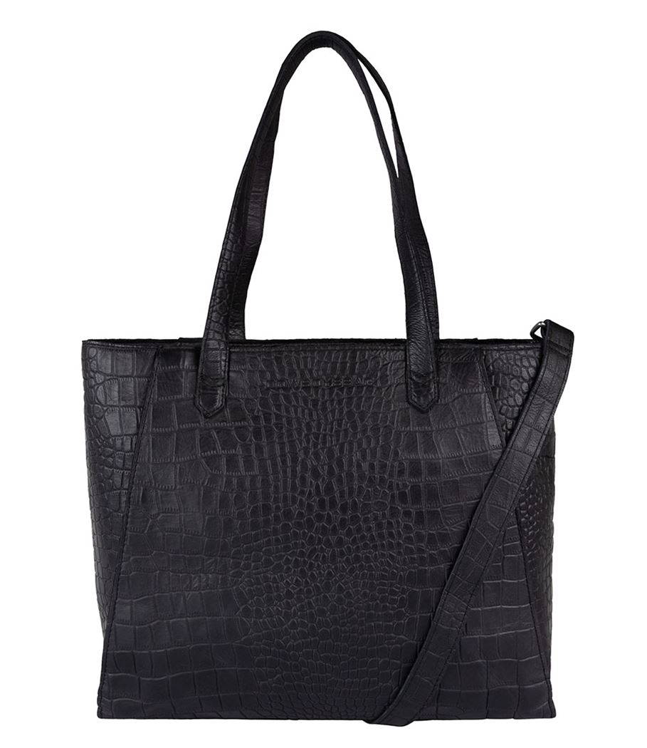 Cowboysbag Tasche Bramhall-Kroko Schwarz von Cowboysbag