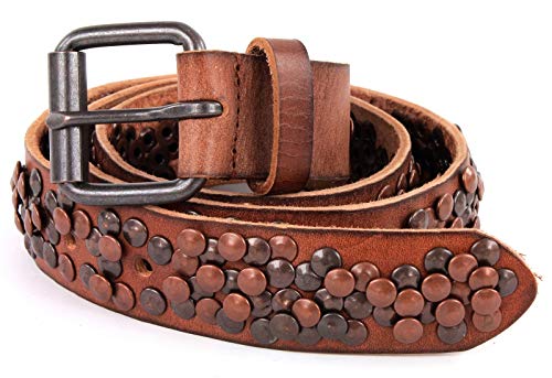 Cowboysbelt Nietengürtel Women - 35328 - Cognac #300, Länge:90 cm von Cowboysbelt