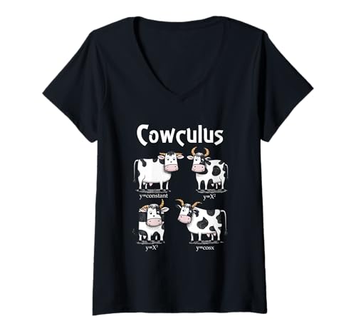 Damen Cowculus Mathematik Kühe Lustiger Taschenrechner Nerd Landwirtschaft Mathematik T-Shirt mit V-Ausschnitt Damen Cowculus Mathematik Kühe Lustiger Taschenrechner Nerd Landwirtschaft Mathematik T-Shirt mit V-Ausschnitt von Cowculus Math Cows Calculus Nerd Farming
