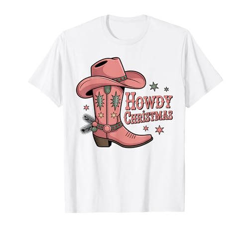 Howdy Weihnachtsstiefel Cowgirl Country Damen Western Xmas T-Shirt von Cowgirl Christmas Men Women Apparel Clothes Ideas