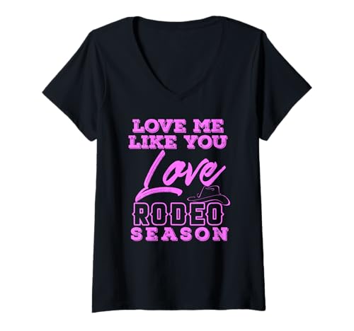 Damen Lustiger Country Rodeo Saison Liebe Spruch Witzig T-Shirt mit V-Ausschnitt Damen Lustiger Country Rodeo Saison Liebe Spruch Witzig T-Shirt mit V-Ausschnitt von Cowgirl Cowboy Westernflair Romantik Spaß