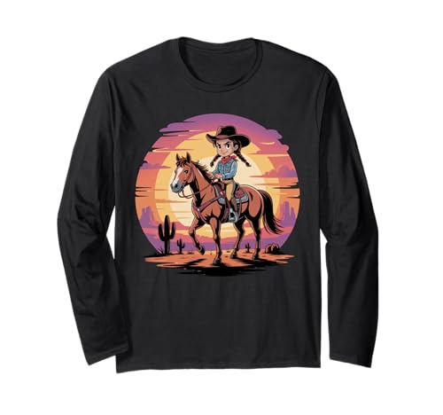 Mädchen Western Outfit Cowgirl Top Rodeo Mädchen Reiten Langarmshirt von Cowgirl Outfits For Women Western Cowgirl Outfit