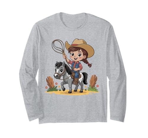 Mädchen Western Outfit Cowgirl Top Rodeo Mädchen Reiten Langarmshirt von Cowgirl Outfits For Women Western Cowgirl Outfit
