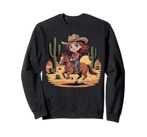 Mädchen Western Outfit Cowgirl Top Rodeo Mädchen Reiten Sweatshirt von Cowgirl Outfits For Women Western Cowgirl Outfit