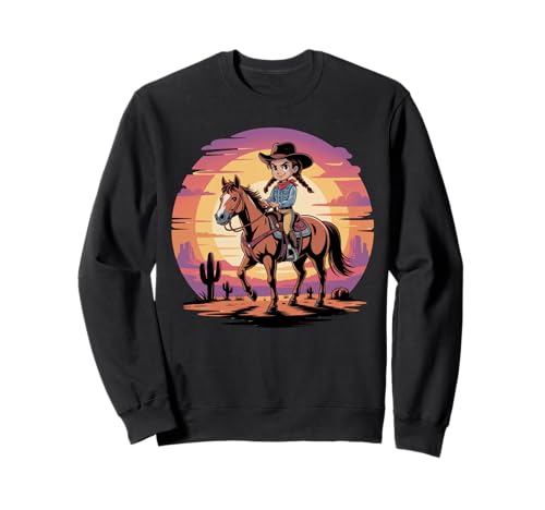 Mädchen Western Outfit Cowgirl Top Rodeo Mädchen Reiten Sweatshirt von Cowgirl Outfits For Women Western Cowgirl Outfit