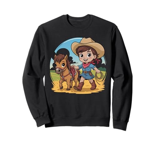 Mädchen Western Outfit Cowgirl Top Rodeo Mädchen Reiten Sweatshirt von Cowgirl Outfits For Women Western Cowgirl Outfit