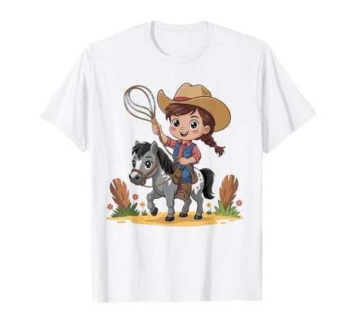 Mädchen Western Outfit Cowgirl Top Rodeo Mädchen Reiten T-Shirt von Cowgirl Outfits For Women Western Cowgirl Outfit