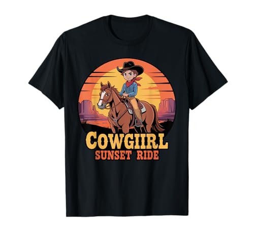Mädchen Western Outfit Cowgirl Top Rodeo Mädchen Reiten T-Shirt von Cowgirl Outfits For Women Western Cowgirl Outfit