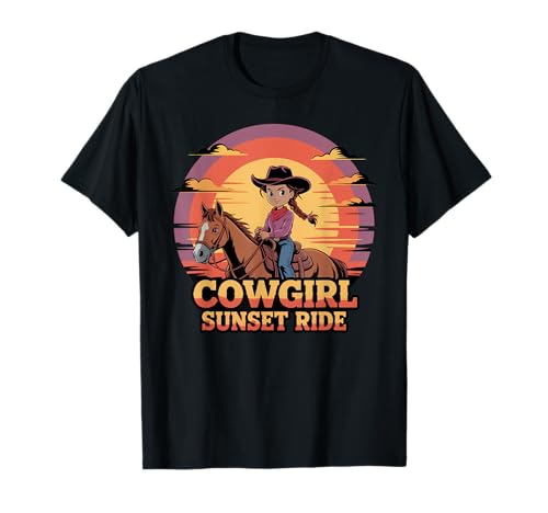 Mädchen Western Outfit Cowgirl Top Rodeo Mädchen Reiten T-Shirt von Cowgirl Outfits For Women Western Cowgirl Outfit