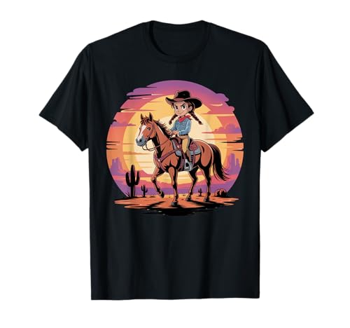 Mädchen Western Outfit Cowgirl Top Rodeo Mädchen Reiten T-Shirt von Cowgirl Outfits For Women Western Cowgirl Outfit