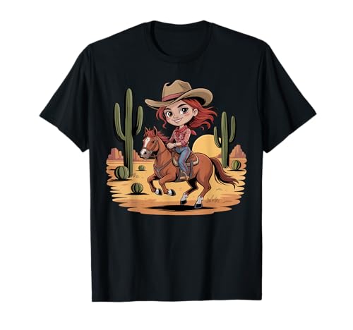 Mädchen Western Outfit Cowgirl Top Rodeo Mädchen Reiten T-Shirt von Cowgirl Outfits For Women Western Cowgirl Outfit