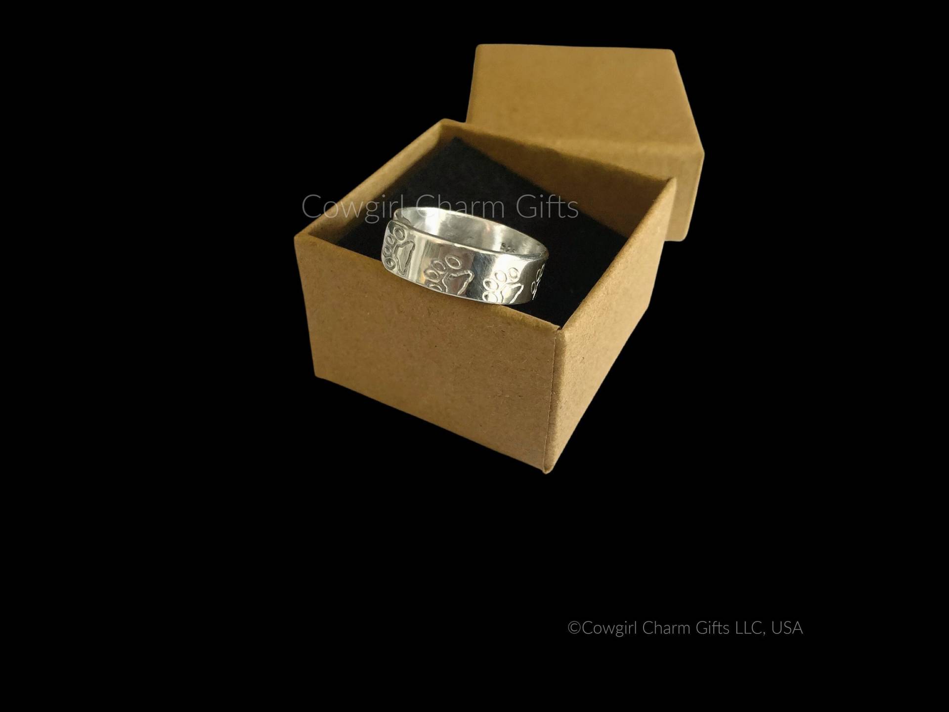 Hundepfote Ring Silber, Ring, Pfotenabdruck Geschenk, Schmuck von CowgirlCharmGifts