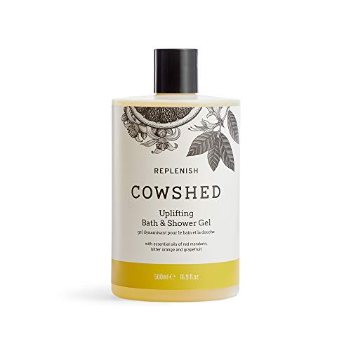 Cowshed Replenish Uplifting Bath & Shower Gel – 500 ml – Vegane Körperwäsche für Frauen & Männer | Parabenfreie Spa Duschgele | Feuchtigkeitsspendendes Badegel für Frauen – Natürliches Duschgel für von Cowshed