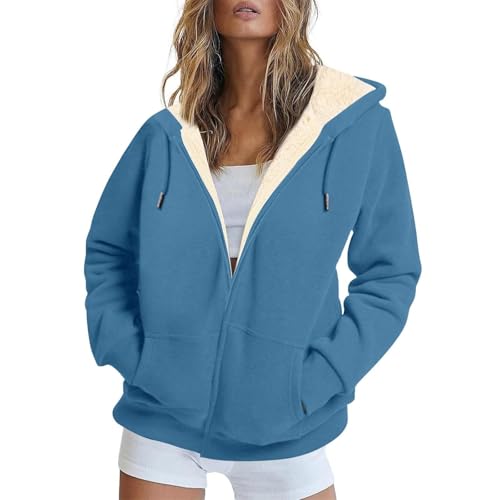 Cowyams Sweatjacke Damen Cropped Fleecejacke Warme Teddyjacke Zip Up Plüschjacke Plüschfutter Teddy Jacken Lässige Fellmantel Einfarbig Kapuzenpullover Mit Kordelzug Cowyams Sweatjacke Damen Cropped Fleecejacke Warme Teddyjacke Zip Up Plüschjacke Plüschfutter Teddy Jacken Lässige Fellmantel Einfarbig Kapuzenpullover Mit Kordelzug von Cowyams