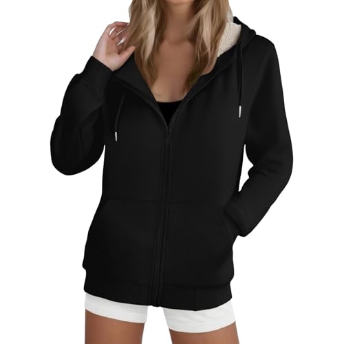 Cowyams Sweatjacke Damen Cropped Fleecejacke Warme Teddyjacke Zip Up Plüschjacke Plüschfutter Teddy Jacken Lässige Fellmantel Einfarbig Kapuzenpullover Mit Kordelzug Cowyams Sweatjacke Damen Cropped Fleecejacke Warme Teddyjacke Zip Up Plüschjacke Plüschfutter Teddy Jacken Lässige Fellmantel Einfarbig Kapuzenpullover Mit Kordelzug von Cowyams