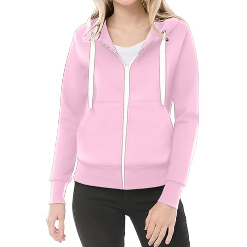 Cowyams Sweatjacke damen Herbst Winter Übergangsjacke mit Tasche Slim Fit Freizeit Sport Langarmshirt Sweatshirt Training Mode Elegant Kapuzenjacke Sport Style Strickjacken. von Cowyams