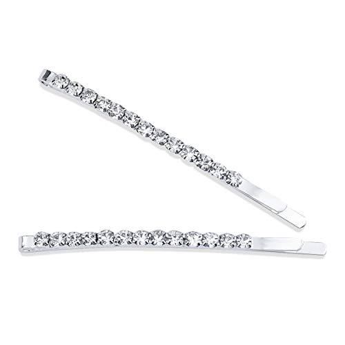 Cozlly 12 Stücke Kristall Haarnadeln, Diamant Haarspangen Haarklammer Strass Haarnadeln, Strass Bobby Pin, Haar Haarspangen mit Strasssteinen, Metall Haarschmuck, für Mädchen Damen Hochzeit, Silber von Cozlly